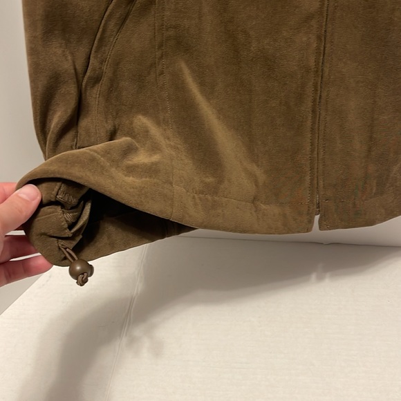 ORVIS Faux Suede Full Zip Up Jacket Women’s Size 14 Brown Cinch Hem Outdoor - Picture 9 of 9